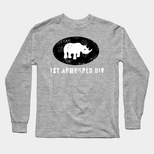 1st Armoured Division, British Army WW2 (Distressed) Long Sleeve T-Shirt by BearCaveDesigns